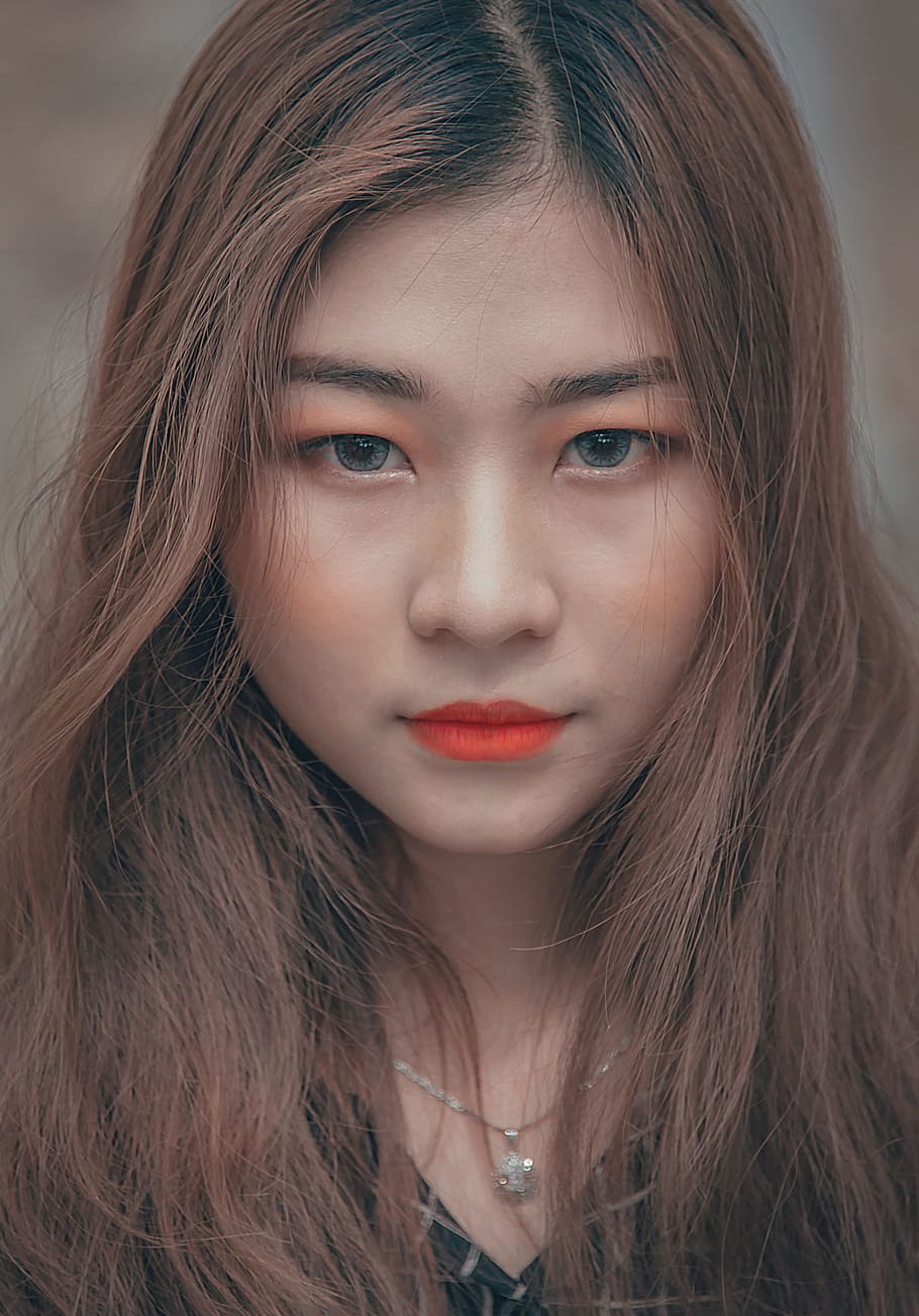 Closeup Photo of Woman in Red Lips, attractive, beautiful, close-up HD wallpaper
