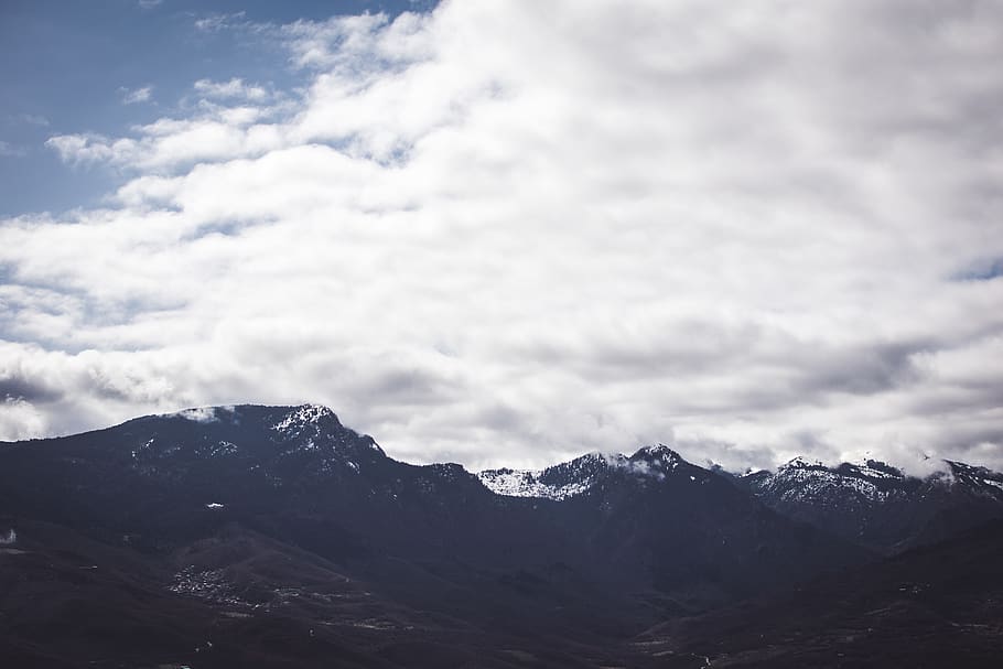 greece, meteora, view, scenery, panoramic, cloudscape, snow HD wallpaper