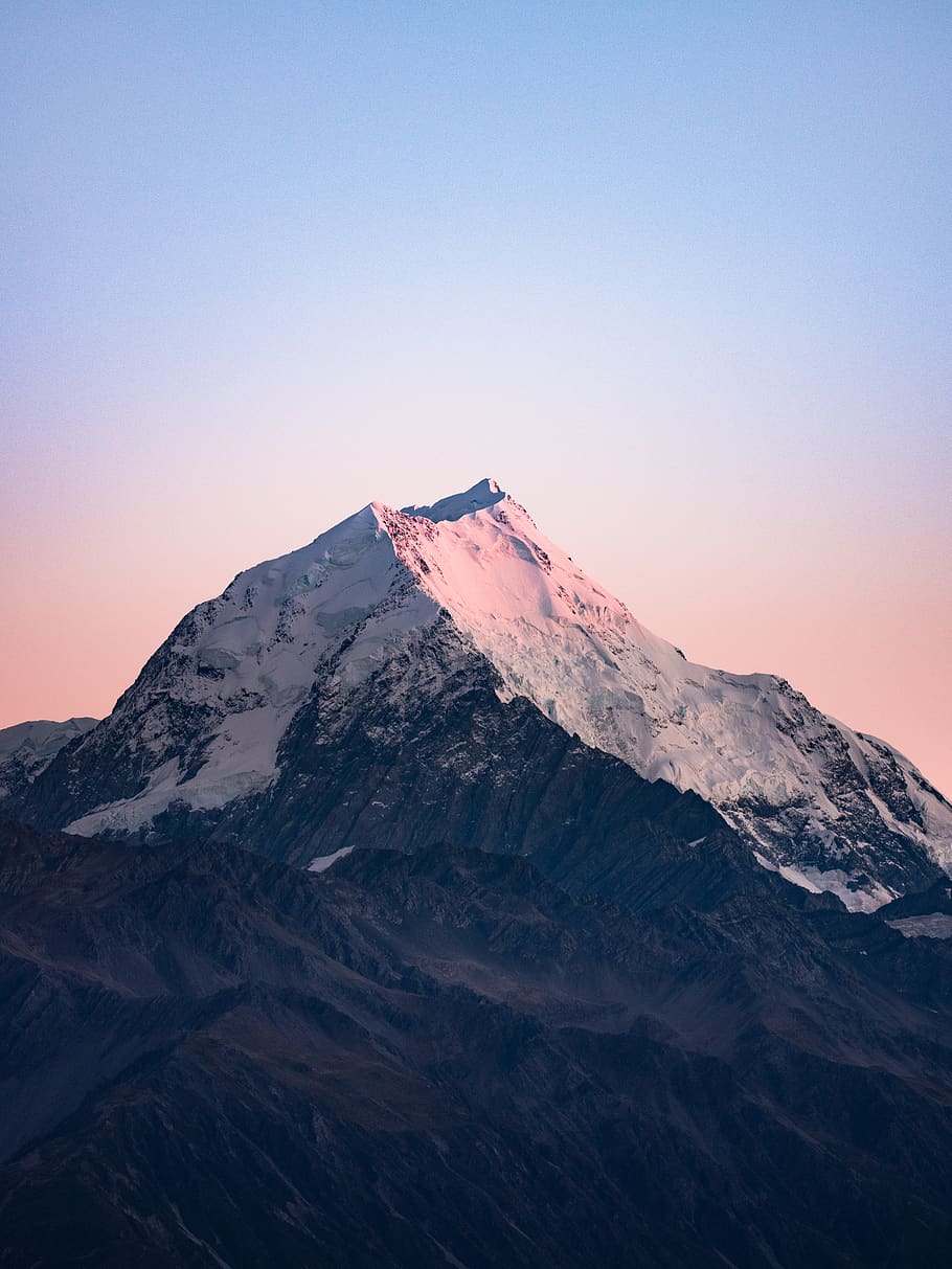 ice-capped mountain at daytime, sky, beauty in nature, scenics - nature HD wallpaper