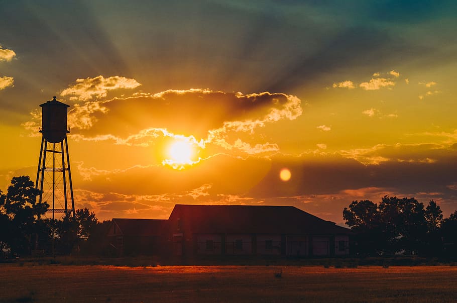 Sunset, backlit, clouds, dawn, dusk, silhouette, sky, sunrise HD wallpaper