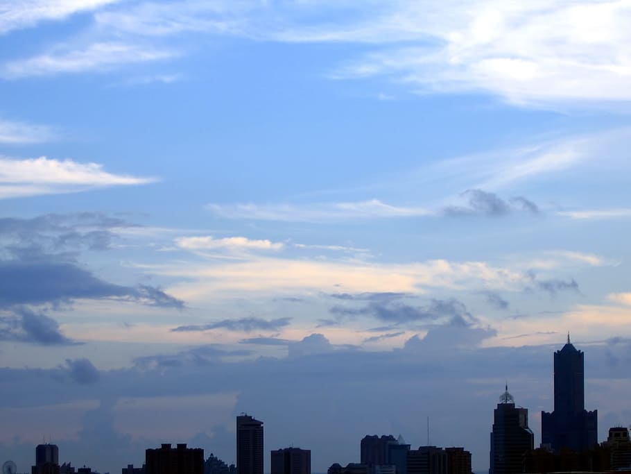 -- seen against an evening sky, skyline, outline, silhouette HD wallpaper