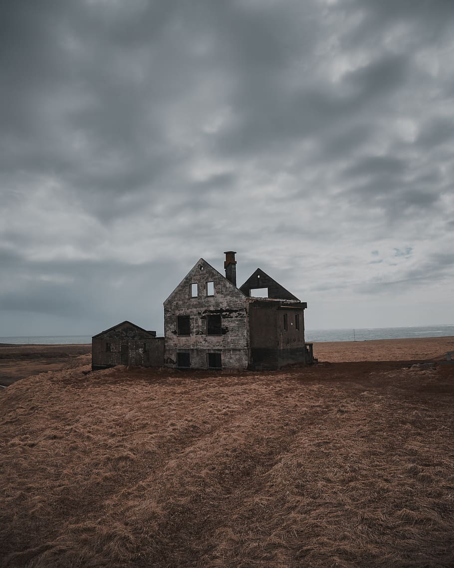 gray concrete house, cloud - sky, built structure, architecture HD wallpaper