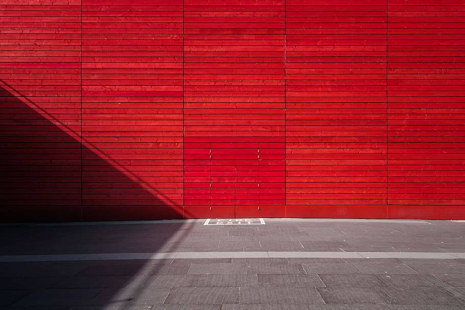 red, wall, concrete, city, urban, built structure, day, no people HD wallpaper
