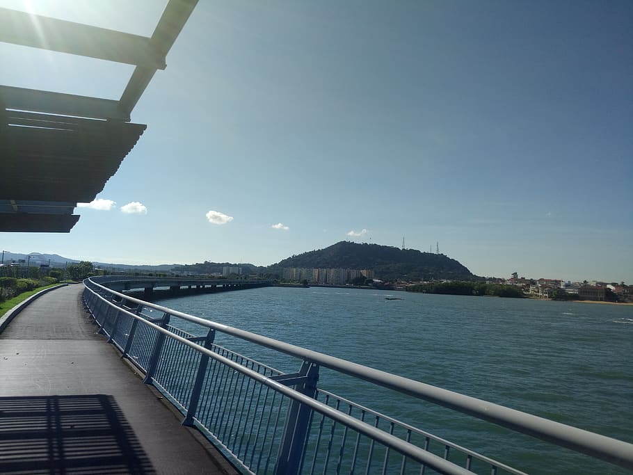 panama, panama city, water, sky, railing, architecture, nature HD wallpaper