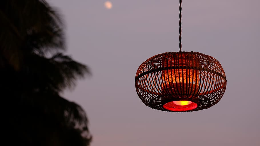 sky, blur, silhouette, light, lamp, art, design, illuminated HD wallpaper