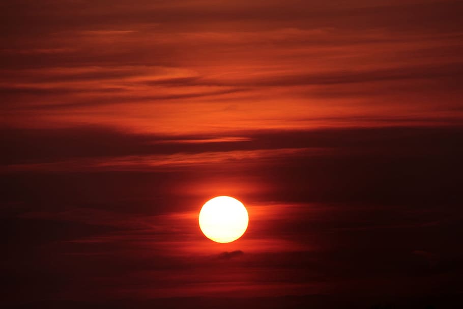 sunset, nature, eve, evening, dark, sky, beauty in nature, cloud - sky HD wallpaper