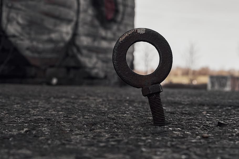 metal, ring, screw, ground, industry, no people, selective focus HD wallpaper