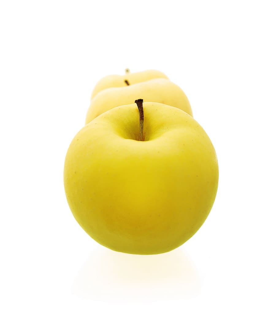 yellow, apple, freshness, bright, market, isolated, vegetarian HD wallpaper