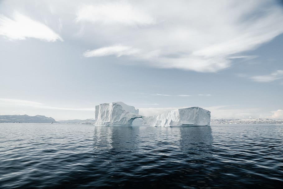 ice berg on ocean, water, sea, sky, scenics - nature, glacier HD wallpaper