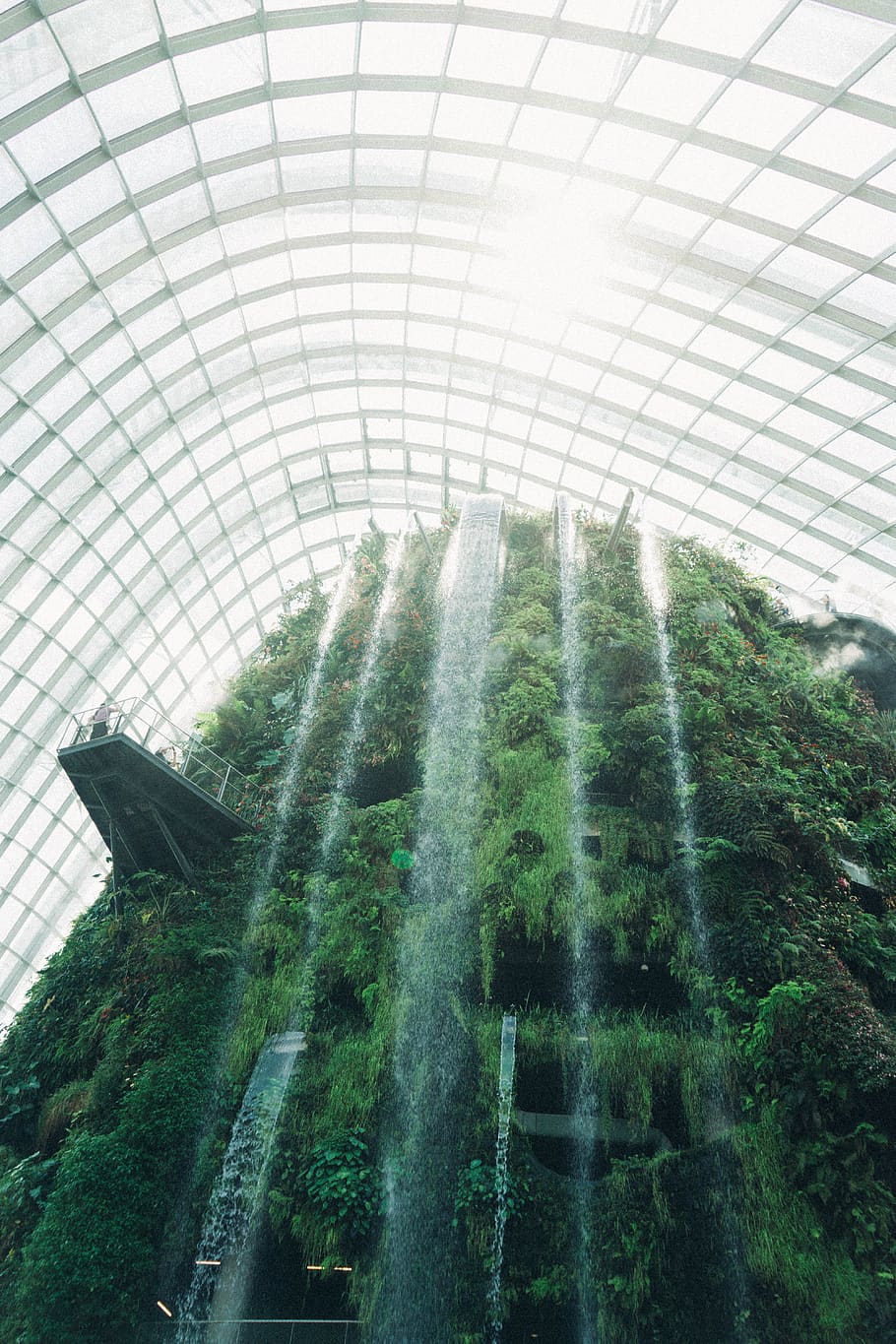 Waterfalls Indoor, architecture, art gallery, botanical garden, HD wallpaper