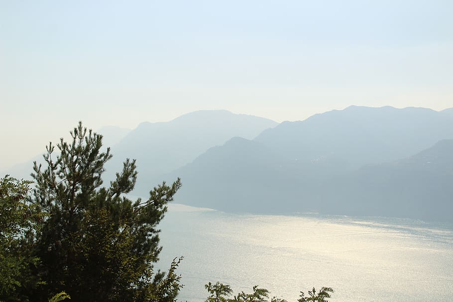 monte baldo, italy, garda lake, trees, view, beauty in nature, HD wallpaper