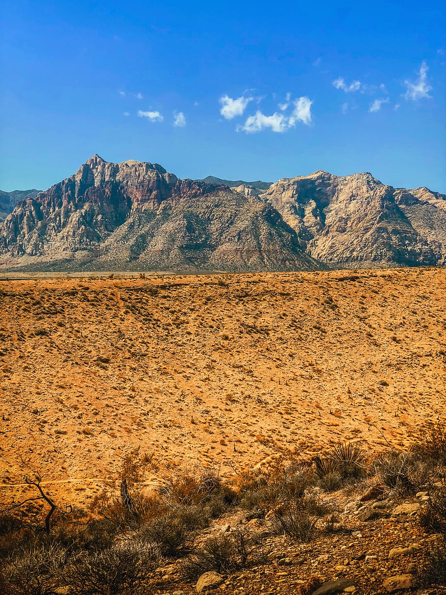 gray moutnain scenery, nature, outdoors, plateau, ground, las vegas HD wallpaper