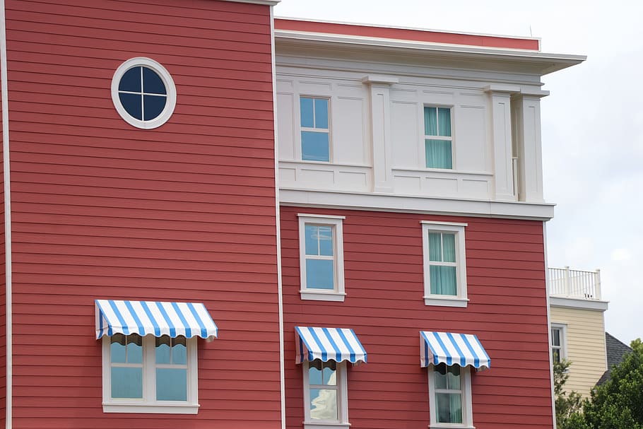 awning, canopy, window, wood, plywood, siding, building, urban HD wallpaper