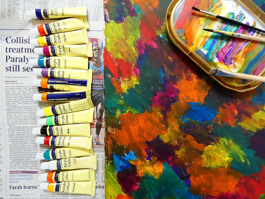 creative, art, painting, colour, multi colored, still life HD wallpaper