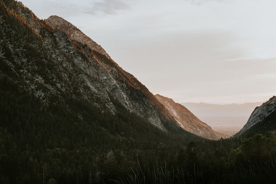 mountain during daytime, sky, beauty in nature, mountain range HD wallpaper