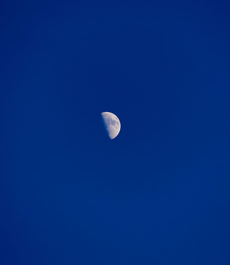 italy, battipaglia, sky, space, moon, astronomy, night, blue HD wallpaper