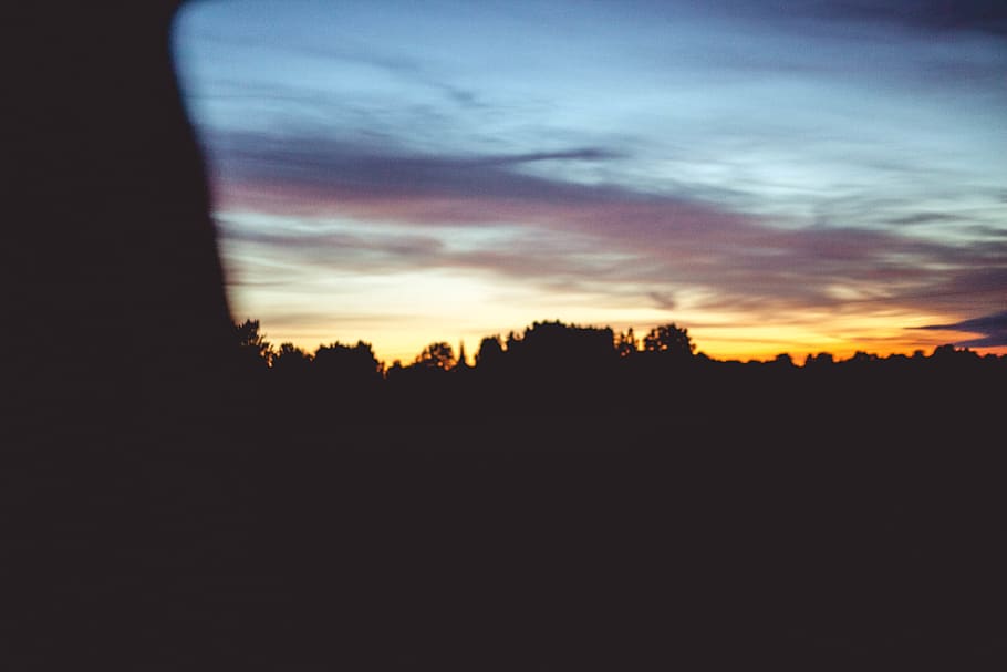 sunset, clouds, dark, night, travel, clam, peaceful, colorful HD wallpaper