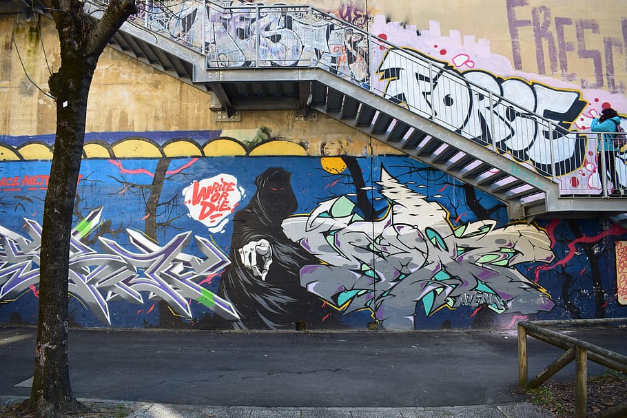 wall street art in a public place, art and craft, graffiti, HD wallpaper