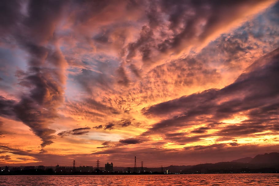 Photograph of Clouds at Sunset, dark, dawn, dramatic, dusk, outdoors HD wallpaper