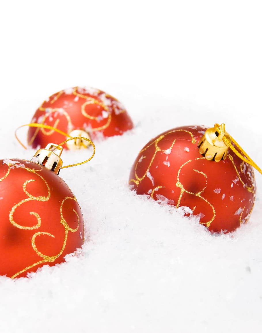 ball, snow, shine, isolated, wallpaper, decoration, fun, white HD wallpaper