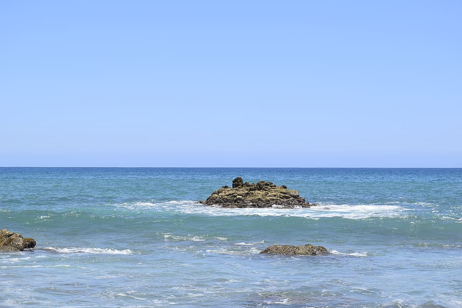 sea, exappiah, beach, ocean, water, horizon, horizon over water HD wallpaper