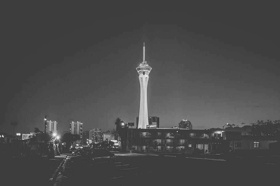 HD wallpaper: las vegas, united states, the strip, tower, black and white |  Wallpaper Flare