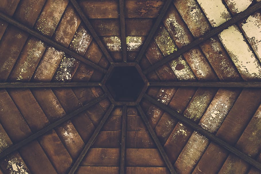 Brown Glass Roof, abandoned, architecture, building, ceiling HD wallpaper