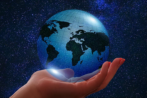 globe, earth, world, hand, keep, presentation, universe, space HD wallpaper