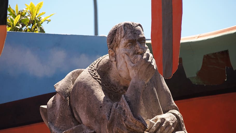 spain, la adrada, korrigan, thinking, sculpture, representation HD wallpaper