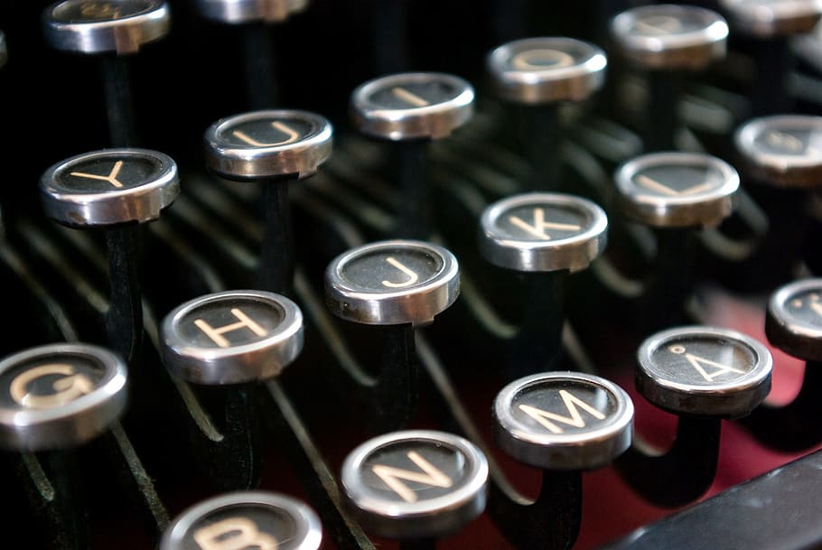 key, type, writer, typewriter, machine, press, button, keyboard