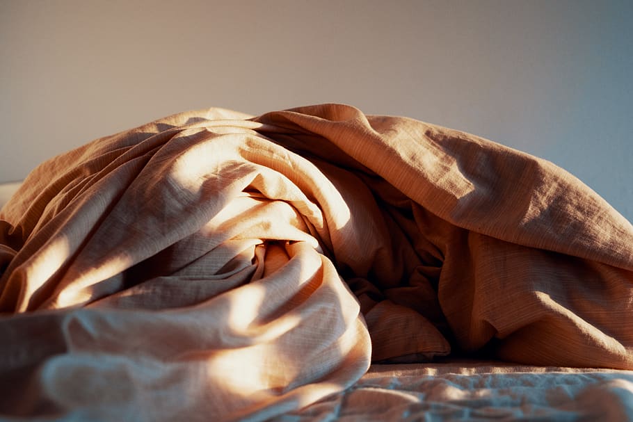 brown blanket, home decor, head, person, human, face, indoors HD wallpaper