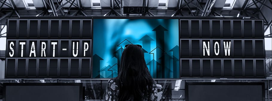startup, start up, ad, woman, career, business, display panel HD wallpaper