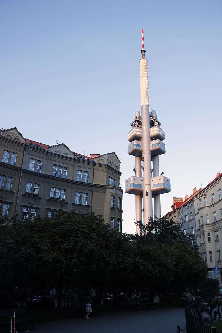 tower, zizkov, network, perspective, frequency, broadcast, prague, HD wallpaper