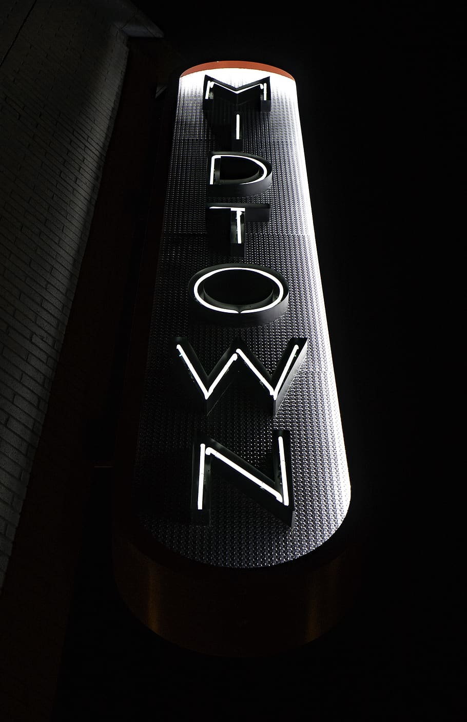 white and grey Midtown neon sign, bentonville, symbol, emblem, HD wallpaper