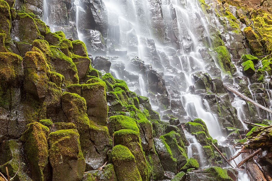 nature, waterfall, rock, scenery, beauty in nature, scenics - nature HD wallpaper