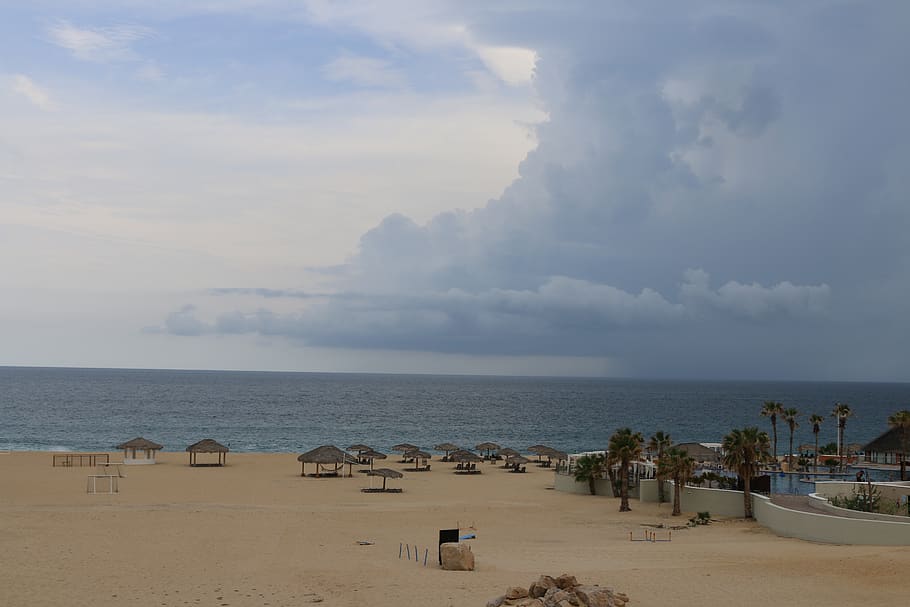 mexico, beach, clouds, ocean, los cabos, landscapes, sea, water HD wallpaper