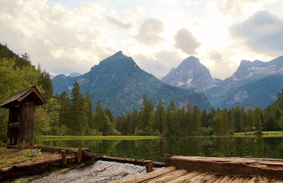 schiederweiher, spitzmauer, grosser priel, hinterstoder, alps HD wallpaper
