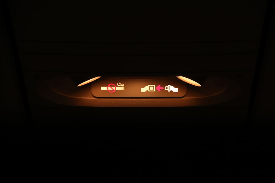 belt, no-smoking, flight, illuminated, indoors, no people, copy space HD wallpaper