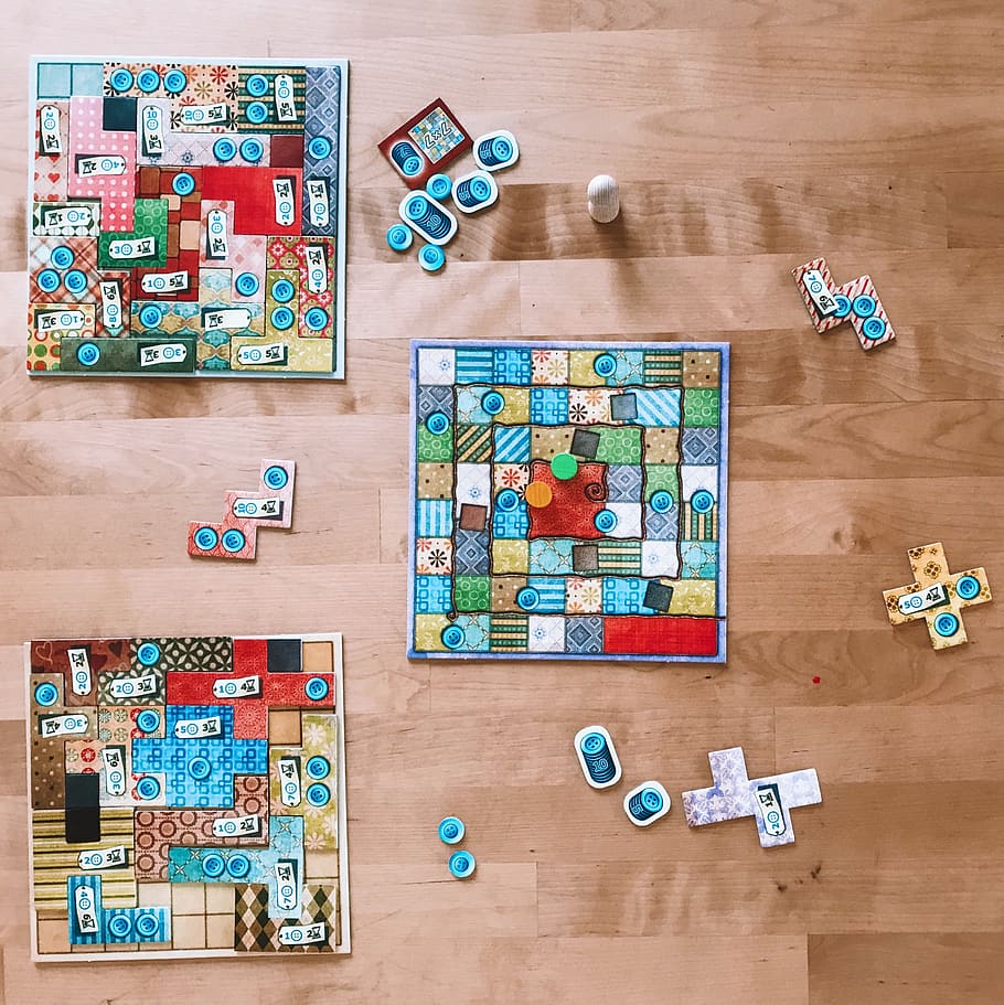three assorted-color board games, indoors, multi colored, table HD wallpaper