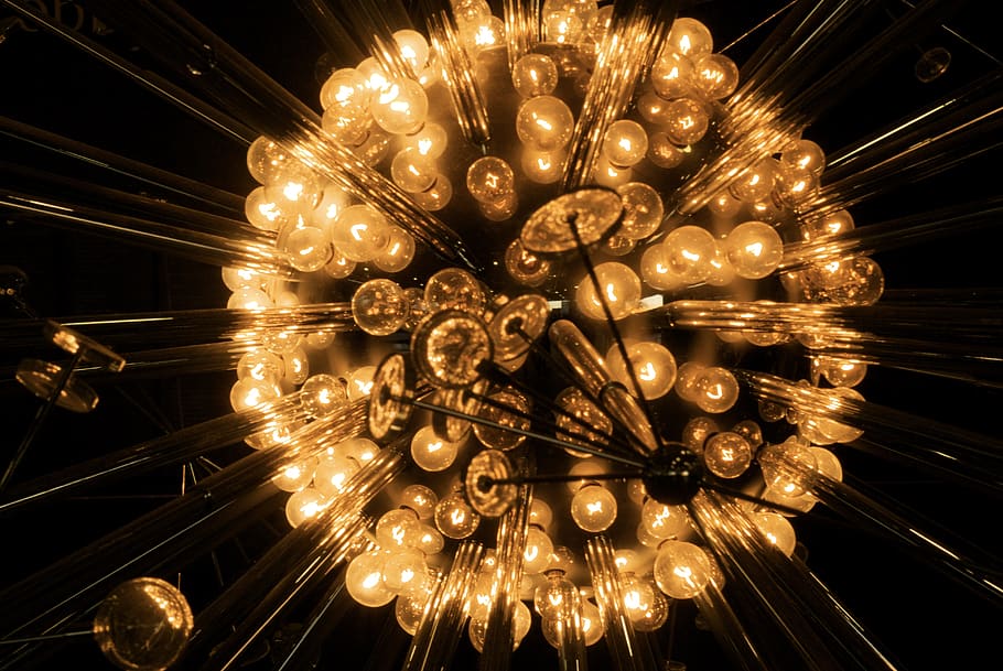 chandelier, lamp, light fixture, diwali, lampshade, lighting, HD wallpaper