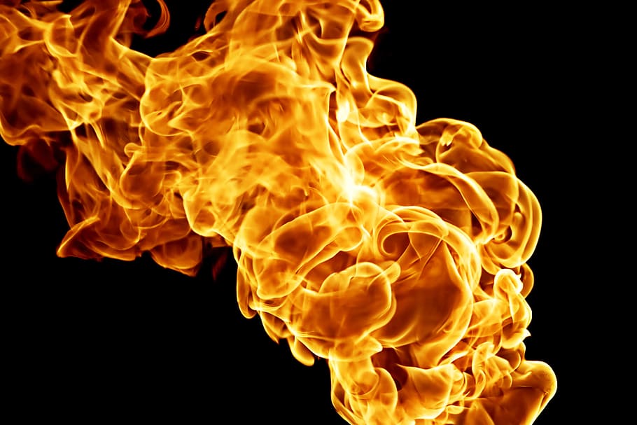 fire, flame, hell, cooking, black, burn, heat, detail, closeup HD wallpaper