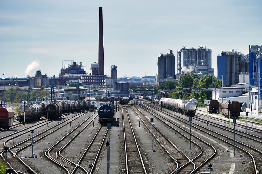 marshalling yard, gleise, rails, transport, train, railway HD wallpaper