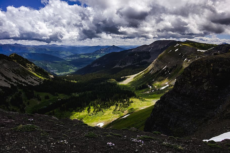 mountains and trees, scarp ridge, nature, valley, landscape, united states HD wallpaper