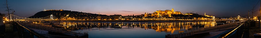 budapest, hungary, danube, river, winter, travel, night, sunset HD wallpaper