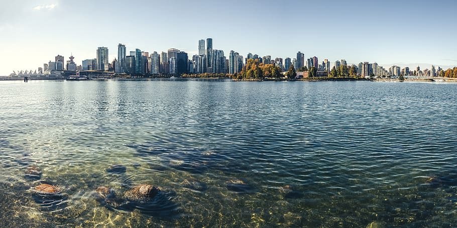 canada, vancouver, architecture, built structure, water, city HD wallpaper