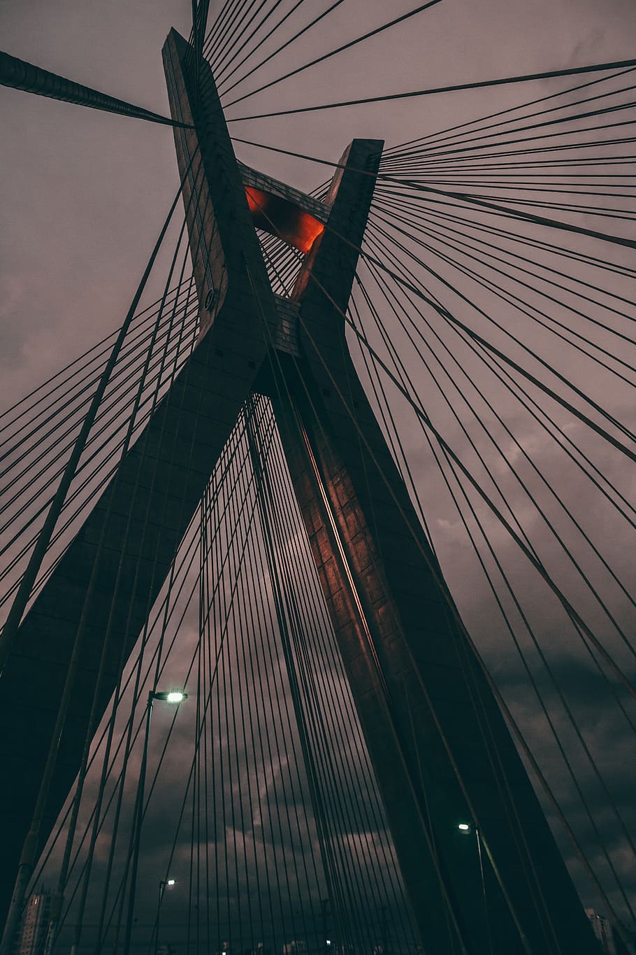Black Suspension Bridge, architecture, building, city, construction HD wallpaper