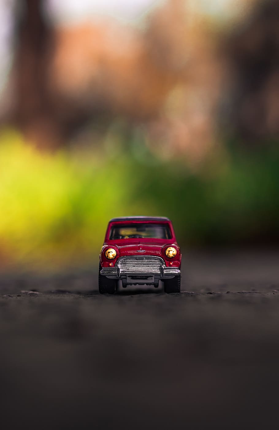 red car die-cast model on gray surface, vehicle, transportation HD wallpaper