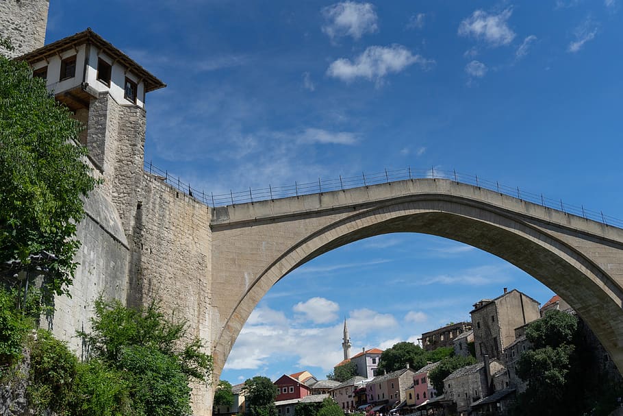 building, architecture, bridge, arched, outdoors, viaduct, steeple HD wallpaper