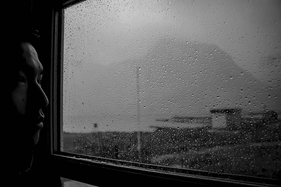 man looking at window, person, human, people, face, portrait HD wallpaper