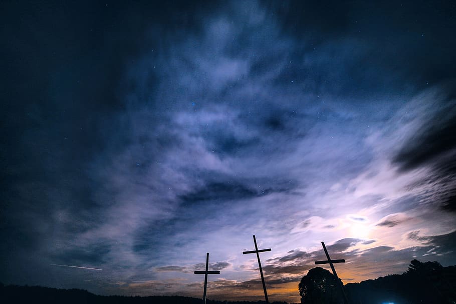 light, easter, shooting star, night, clouds, sky, god, jesus HD wallpaper